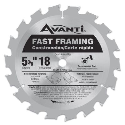 5-3/8 in. x 18-Tooth Fast Framing Saw Blade