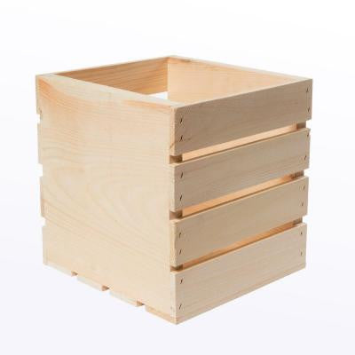 9.5 in. x 9 in. x 9.5 in. Square Wood Crate (4-Pack)