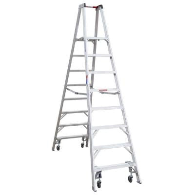 6 ft. Aluminum Platform Step Ladder with Casters 300 lb. Load Capacity Type IA Duty Rating