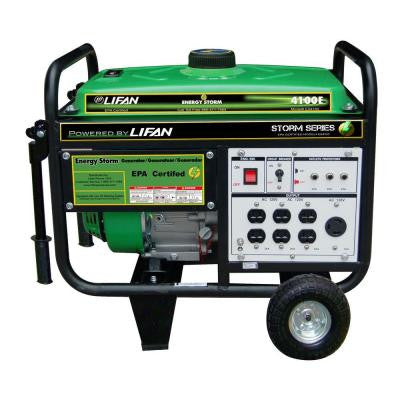 Energy Storm 4,000-Watt 211cc Gasoline Powered Electric Start Portable Generator with Wheel Kit