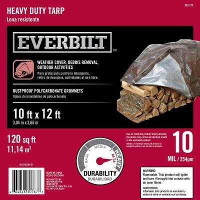 10 ft. x 12 ft. Silver and Brown Heavy Duty Tarp