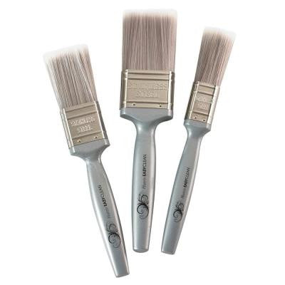 1 in., 1.5 in. and 2 in. Flat Easyclean Paint Brush Set (3-Pack)