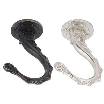 2-1/2 in. Brushed Nickel and Oil Rubbed Bronze Finish Large Swag Hook Kit (2-Pack)