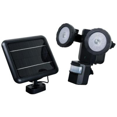 600 Lumen 160 Degree Outdoor Motion Activated Solar Powered Black LED Security Light