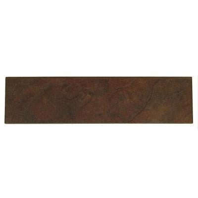 Continental Slate Indian Red 3 in. x 12 in. Porcelain Bullnose Floor and Wall Tile
