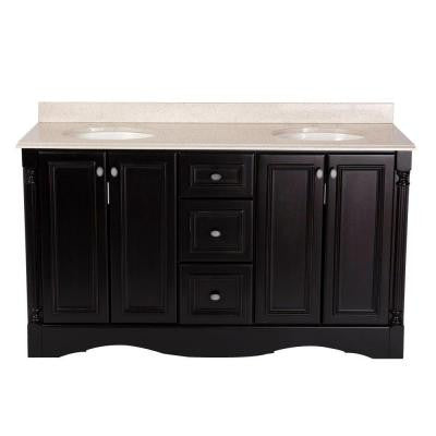 Valencia 60 in. Vanity in Antique Black with Colorpoint Vanity Top in Maui