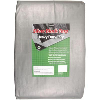 10 ft. x 20 ft. Silver Black Heavy Duty Tarp