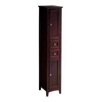Oxford 14 in. W Linen Storage Cabinet in Mahogany