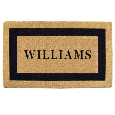 Single Picture Frame Black 22 in. x 36 in. HeavyDuty Coir Personalized Door Mat