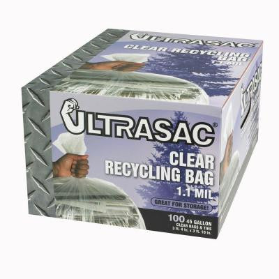 45 Gal. Clear Recycling Bags (100-Count)