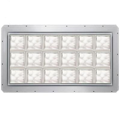 46.75 in. x 24.25 in. x 3.25 in. Framed Wave Pattern Glass Block Window