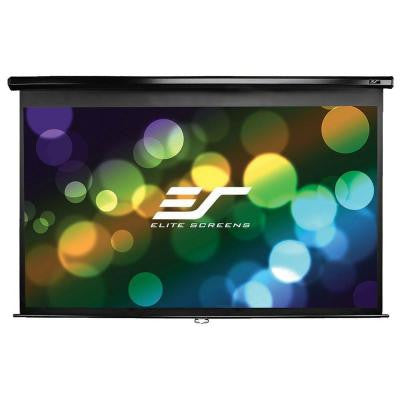 84 in. Manual Pull-Down Wall and Ceiling Projection Screen - Matte White