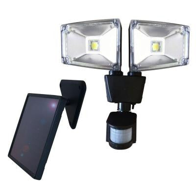 160° Black Motion Sensing Outdoor Solar Dual Lamp Security Light with Advance LED Technology
