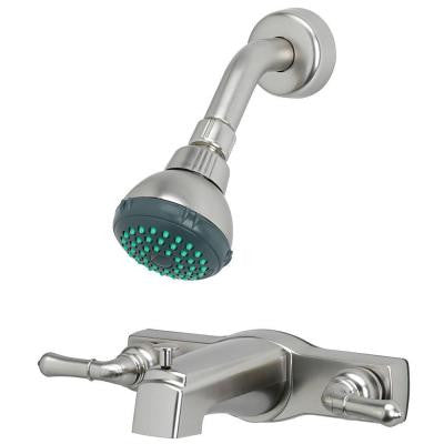 Mobile Home 2-Handle Tub and Shower Faucet in Brushed Nickel