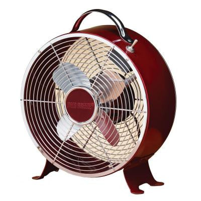 10 in. Merlot Retro Metal Box Table Fan