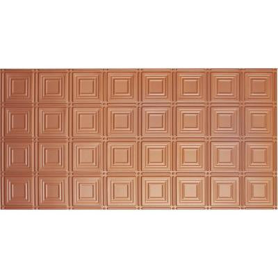 Dimensions Faux 2 ft. x 4 ft. Glue-up Tin Style Copper Ceiling Tile for Surface Mount