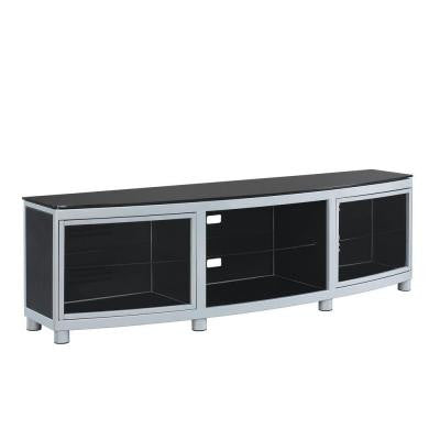 Gotham 72 in. 3-Shelf Media Console - Black Metal
