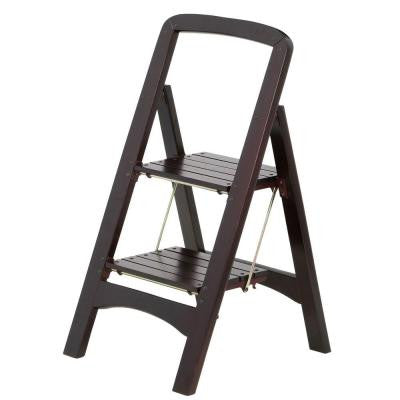 Rockford Series 2-Step Mahogany Step Stool Ladder 225 lb. Load Capacity Type II Duty Rating