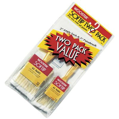 2 in. Angle Sash, 3 in. Flat Softip Paint Brush Set
