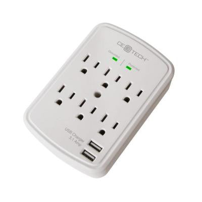 6-Outlet USB Wall Tap Surge Protector