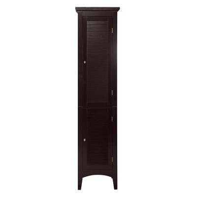 Simon 15 in. W x 15 in. D x 63 in. H Linen Tower with 2-Shutter Doors in Dark Espresso