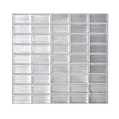10 in. x 10.63 in. Peel and Stick Mosaic Decorative Wall Tile in Stainless (6-Pack)