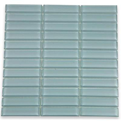 Contempo Blue Gray 12 in. x 12 in. x 8 mm Polished Glass Mosaic Floor and Wall Tile