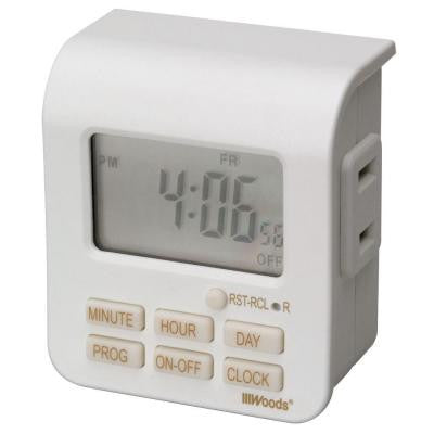 7-Day Digital Indoor Lamp Timer 2 Conductor - White