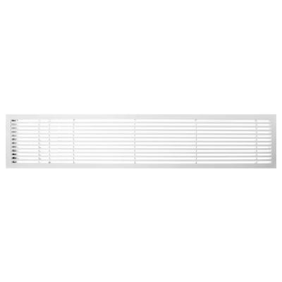 AG20 Series 6 in. x 36 in. Solid Aluminum Fixed Bar Supply/Return Air Vent Grille, White-Matte with Left Door