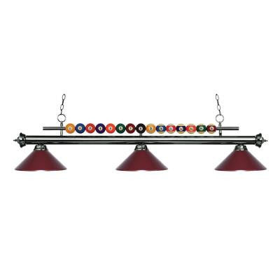 Kerstin 3-Light Gun Metal Billiard Light