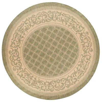 Entwined Green/Natural 8 ft. 6 in. Round Area Rug