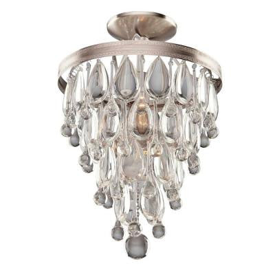 Liroma 2-Light Satin Nickel Semi-Flush Mount Light