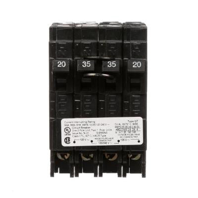 35 Amp Double-Pole and (2) 20 Amp Single-Pole Type QT Triplex Circuit Breaker