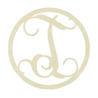 19 in. Unfinished Single Circle Monogram (I)