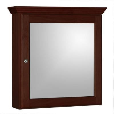 Ultraline 24 in. W x 6.5 in. D x 27 in. H Single Door Medicine Cabinet in Dark Alder