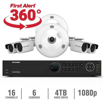 16-Channel HD 4TB Surveillance NVR with (2) 3MP Cameras and (4) Indoor/Outdoor 1080p Bullet Cameras