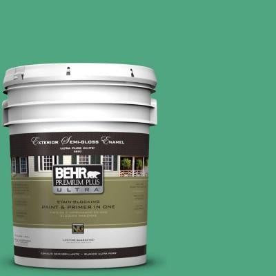 5-gal. #P420-5 Shamrock Green Semi-Gloss Enamel Exterior Paint