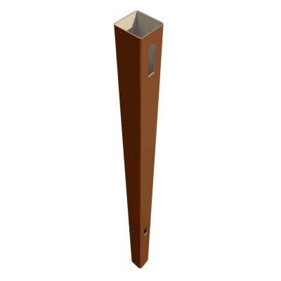 Pro Series 8-1/2 ft. x 5 in. x 5 in. Vinyl Anaheim Brown Heavy Duty Routed End Post