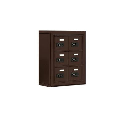 19000 Series 17.5 in. W x 20 in. H x 6.25 in. D 6 A Doors S-Mount Resettable Locks Cell Phone Locker in Bronze