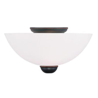 Providence 2-Light Ceiling Olde Bronze Incandescent Semi-Flush Mount