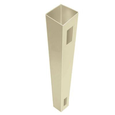 5 in. x 5 in. x 7 ft. Sand Vinyl Routed Fence End/Gate Post