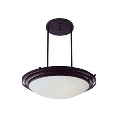 Cabernet Collection 1-Light Oiled Bronze Semi-Flush Mount Light with White Frosted Glass Shade