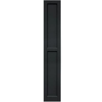 Wood Composite 12 in. x 72 in. Contemporary Flat Panel Shutters Pair #632 Black