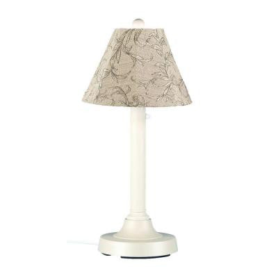 San Juan 30 in. Outdoor White Table Lamp with Bessemer Shade
