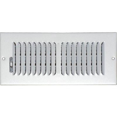 4 in. x 12 in. Ceiling/Sidewall Vent Register, White with 2-Way Deflection