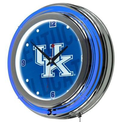 University of Kentucky 14 in. x 14 in. Wordmark Round Neon Wall Clock
