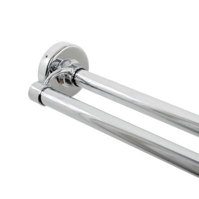 43 in. to 72 in. Aluminum Adjustable Double Straight Shower Rod in Chrome