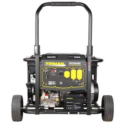 9000-Watt Gasoline Powered Electric Start Portable Generator with Kohler Engine and Wheel Kit
