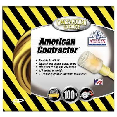 100 ft. 10/3 SJEOW Outdoor Extension Cord with Lighted End