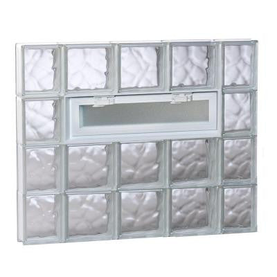 34.75 in. x 31 in. x 3.125 in. Vented Wave Pattern Glass Block Window